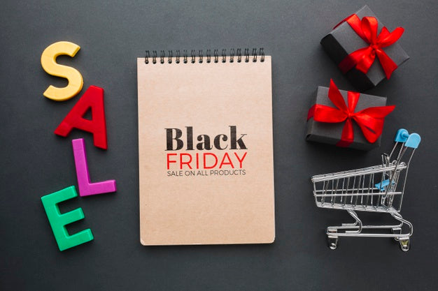 Top View Of Black Friday Concept Mock-Up Psd