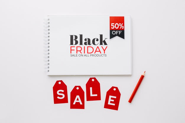Top View Of Black Friday Concept Mock-Up Psd
