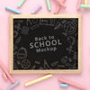 Top View Of Blackboard With Chalk Psd