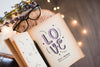 Top View Of Book With Glasses And Lights Psd
