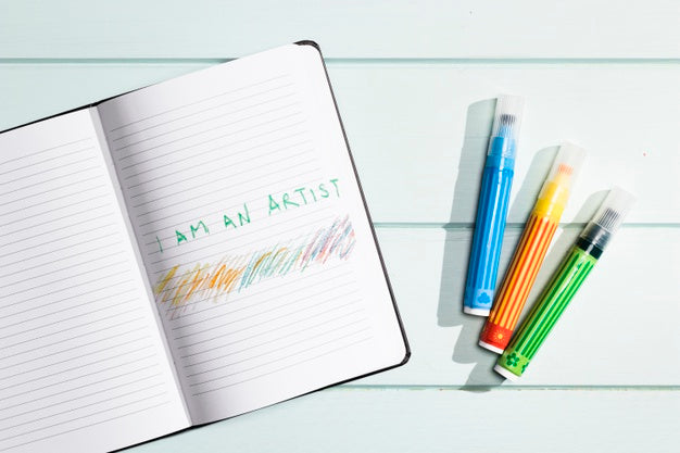 Top View Of Brochure Concept Mock-Up Psd