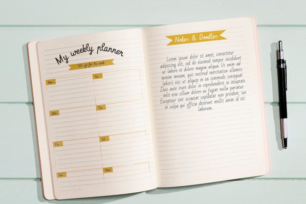 Top View Of Brochure Concept Mock-Up Psd