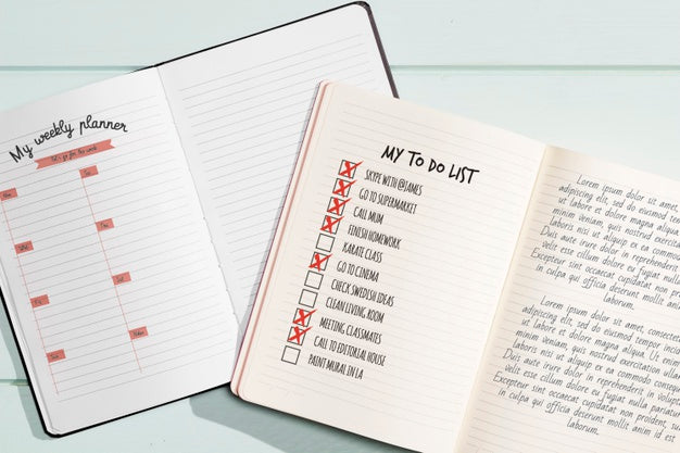 Top View Of Brochure Concept Mock-Up Psd