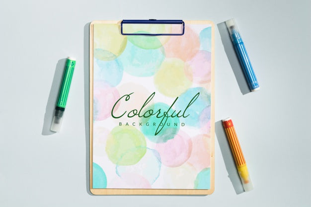 Top View Of Brochure Concept Mock-Up Psd