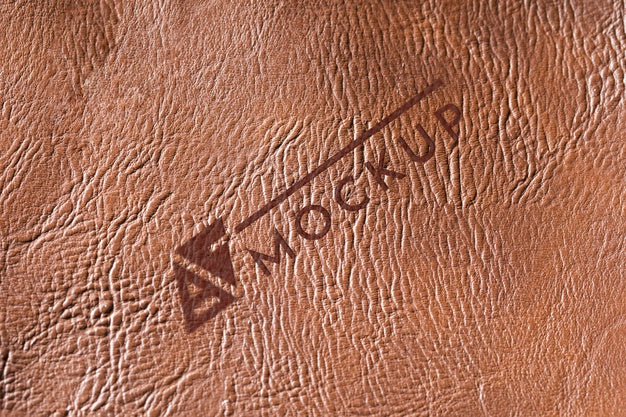 Top View Of Brown Leather Surface Mock-Up Psd