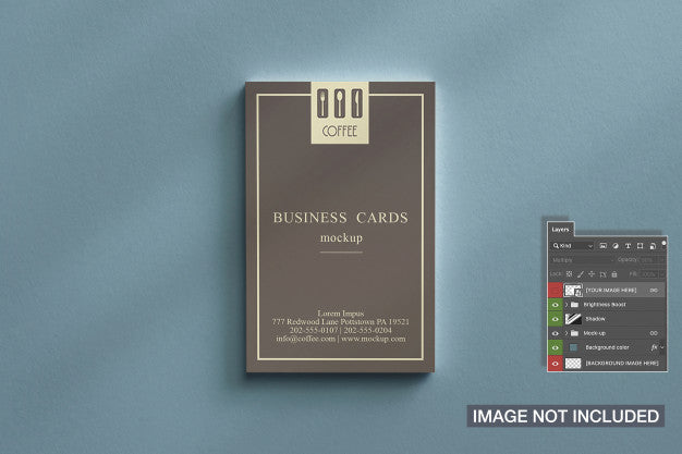 Top View Of Business Card Stack Mockup Psd