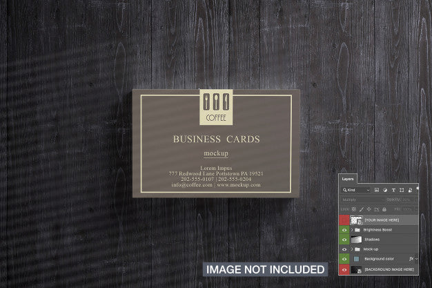 Top View Of Business Card Stack Mockup Psd