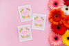 Top View Of Cards Mock-Up With Daisies Psd