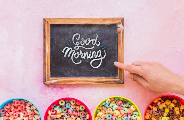 Top View Of Cereals On Plain Background Psd