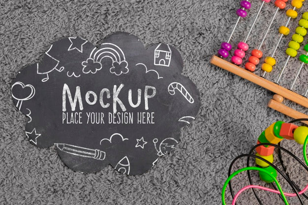 Top View Of Children Colorful Toys With Copy Space Psd