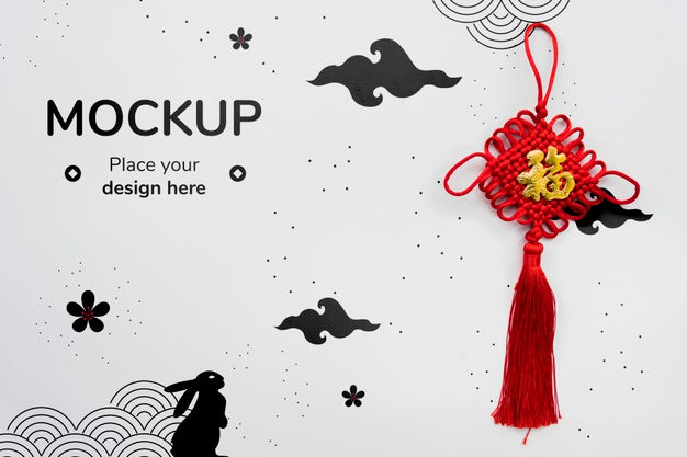 Top View Of Chinese Conept Mock-Up Psd