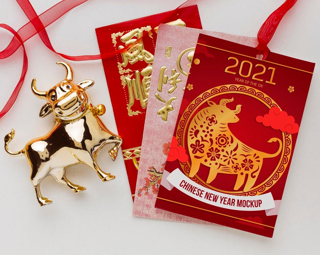 Top View Of Chinese New Year Mock-Up Psd