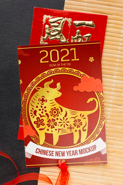 Top View Of Chinese New Year Mock-Up Psd