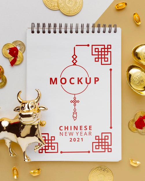 Top View Of Chinese New Year Mock-Up Psd