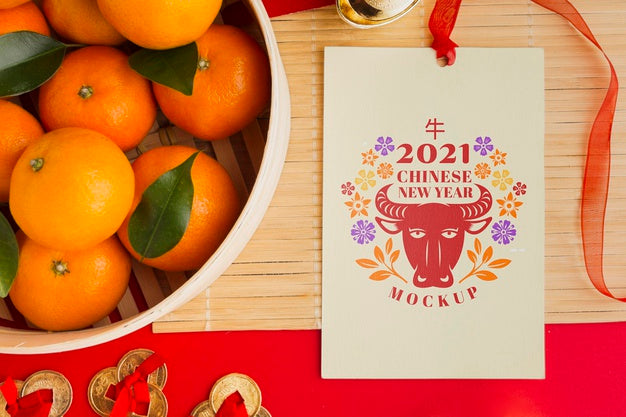 Top View Of Chinese New Year Mock-Up Psd