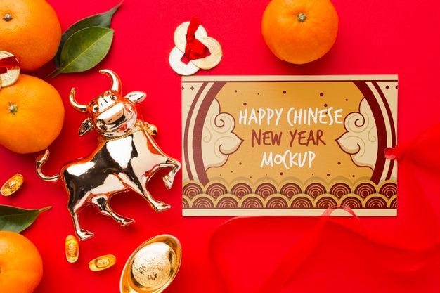 Top View Of Chinese New Year Mock-Up Psd