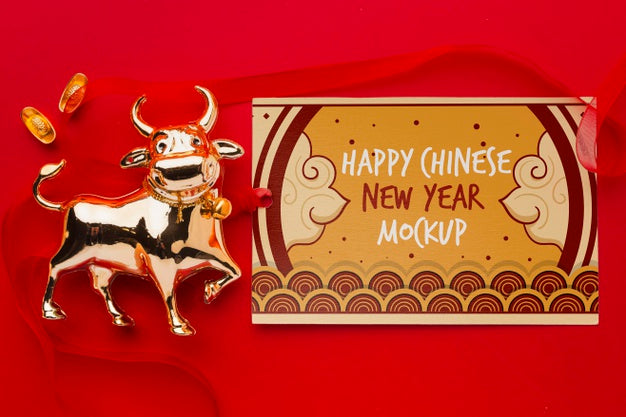 Top View Of Chinese New Year Mock-Up Psd