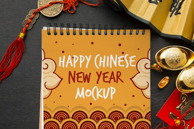 Top View Of Chinese New Year Mock-Up Psd