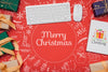 Top View Of Christmas Concept Mock-Up Psd