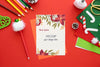 Top View Of Christmas Crafts With Crayons Psd
