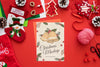 Top View Of Christmas Crafts With Paper And Ornaments Psd