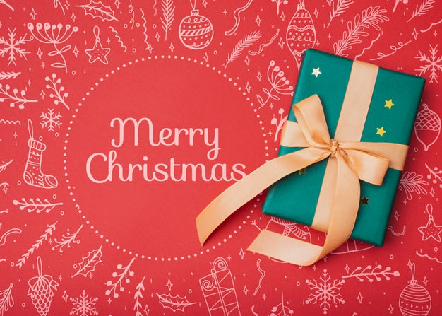 Top View Of Christmas Gift Mock-Up Psd