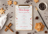Top View Of Clipboard With Snowflake Cookies And Cinnamon Psd