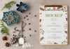 Top View Of Clipboard With Snowflake Form And Chocolate Chips Psd