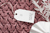 Top View Of Clothing Label Mock-Up On Knitted Fabric Psd