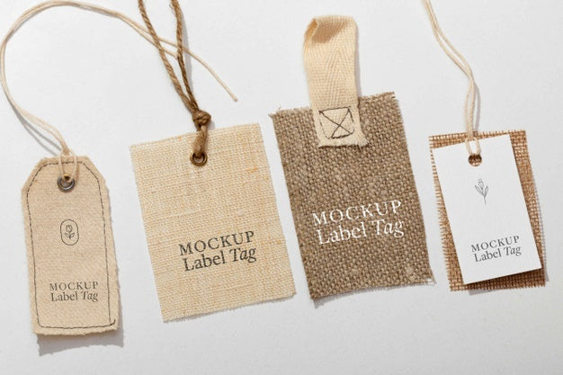 Top View Of Clothing Label Mock-Up Psd