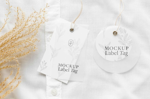 Top View Of Clothing Label On White Shirt Fabric Psd