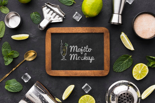 Top View Of Cocktail Mock-Up Concept Psd