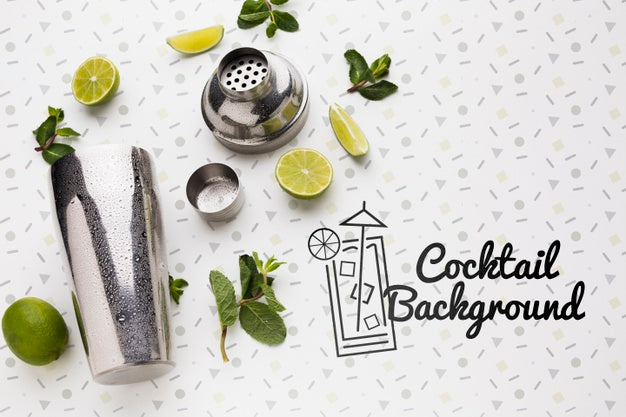 Top View Of Cocktail Mock-Up Concept Psd