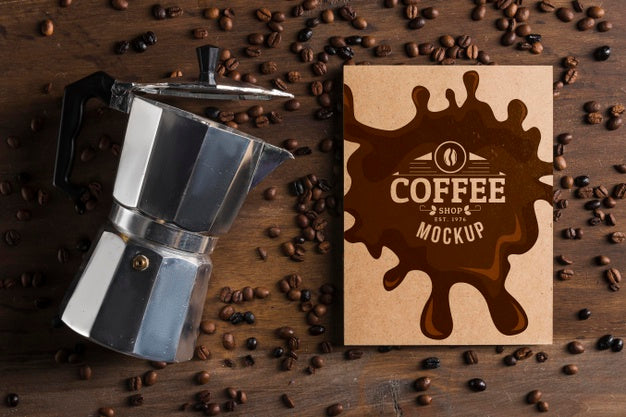 Top View Of Coffee Concept Mock-Up Psd