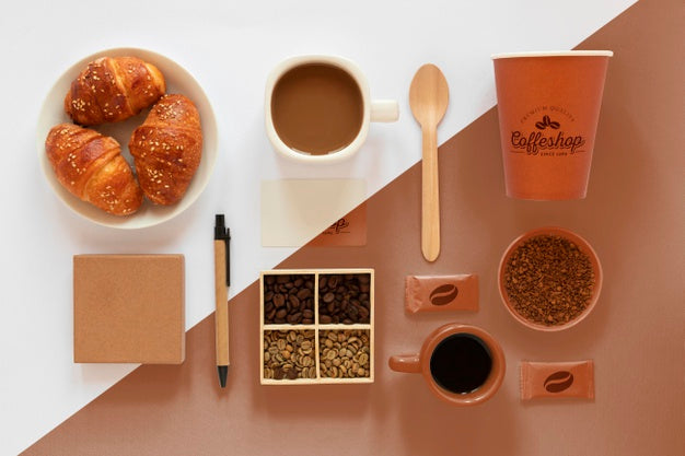 Top View Of Coffee Concept Mock-Up Psd