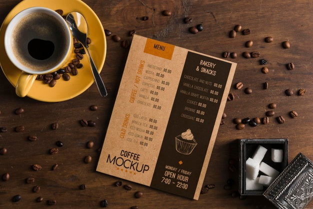 Top View Of Coffee Concept Mock-Up Psd