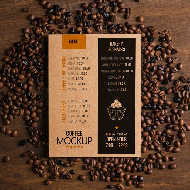Top View Of Coffee Concept Mock-Up Psd