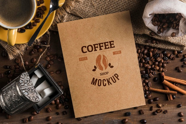 Top View Of Coffee Concept Mock-Up Psd