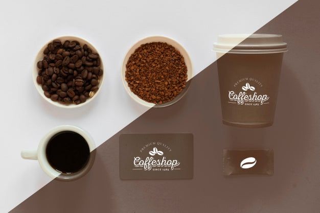 Top View Of Coffee Concept Mock-Up Psd