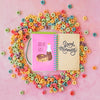 Top View Of Colorful Cereals And Notebook On Plain Background Psd