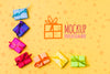 Top View Of Colorful Presents With Copy Space Psd