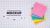 Top View Of Colorful Sticky Notes For Cleaning Psd