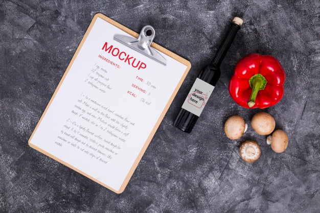 Top View Of Cooking At Home Concept Mock-Up Psd