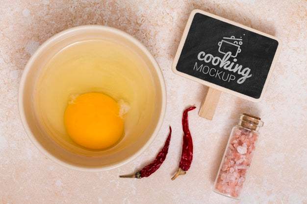 Top View Of Cooking At Home Concept Mock-Up Psd