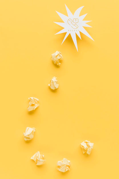 Top View Of Crinkled Paper In Shape Of Upside Down Questions Mark Psd