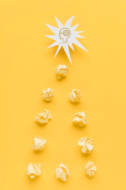 Top View Of Crinkled Paper In Triangle Shape With Shape Psd