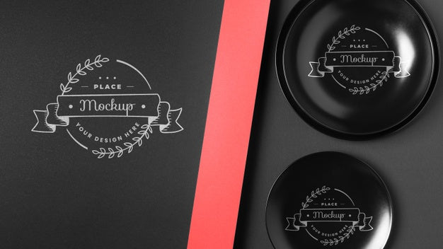 Top View Of Crockery Concept Mock-Up Psd