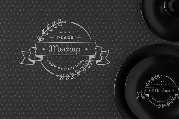 Top View Of Crockery Concept Mock-Up Psd