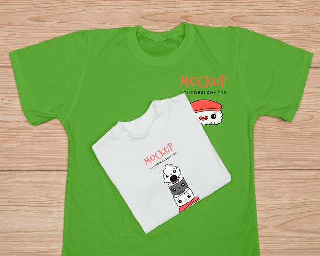 Top View Of Cute T-Shirt Concept Mock-Up Psd