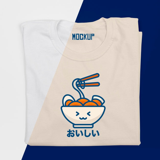Top View Of Cute T-Shirt Concept Mock-Up Psd